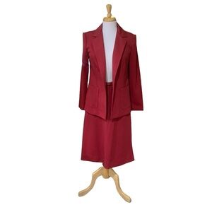 NWT Devon dark red vintage blazer and skirt set with matching belt size 8/10